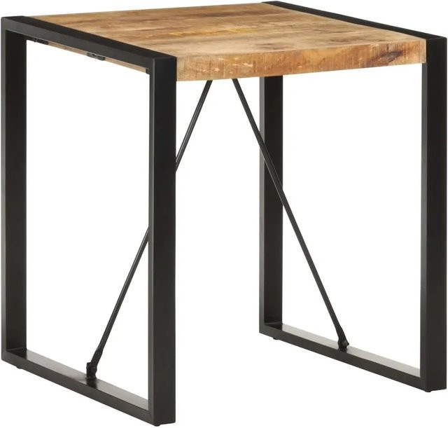 vidaXL Esstisch aus Mango-Massivholz in Braun und Schwarz, quadratisch, B/T/H: 70 x 70 x 75 cm - Bild 1