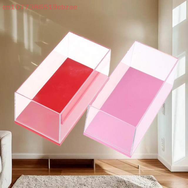 Transparente Acryl Display Box für 1/43 Diecast Modellautos, staubdichte Aufbewahrungsbox aus Kunststoff, Farbe: Transparent/Schwarz, B/T/H: 15,0 x 6,4 x 1,0 cm - Bild 1
