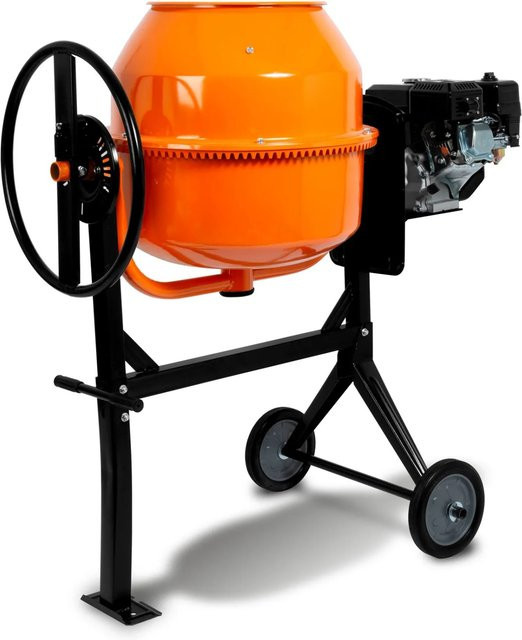 Eberth Benzin-Betonmischer mit 6,5 PS und 140L Trommelvolumen in Orange-Schwarz - Bild 1