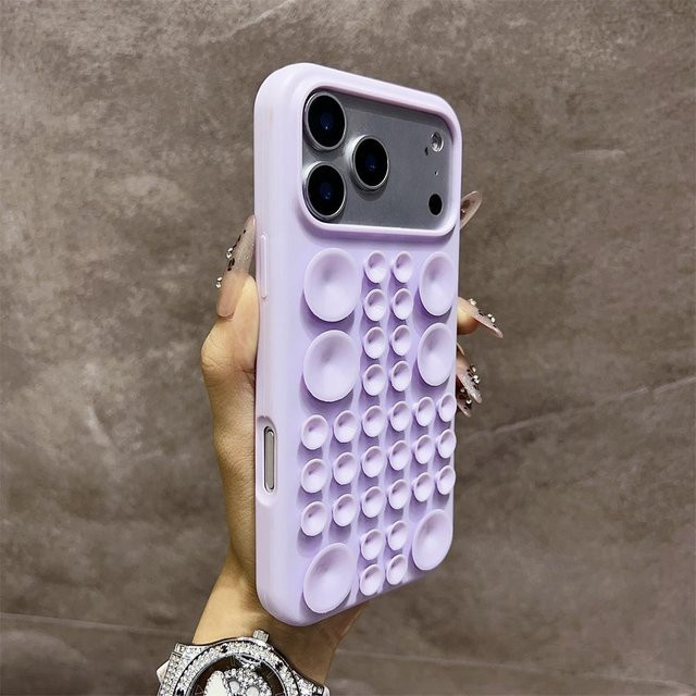 Stoßfeste Silikon-Handyhülle mit Saugnapf für Apple iPhone 16 Pro, 15, 14 Air in Violett - Bild 1