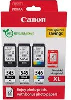 Canon Photo Value Pack Tintenpatronen PG-545XL und CL-546XL Original Set in Schwarz und Multicolor (Cyan, Magenta, Gelb) - Bild 1