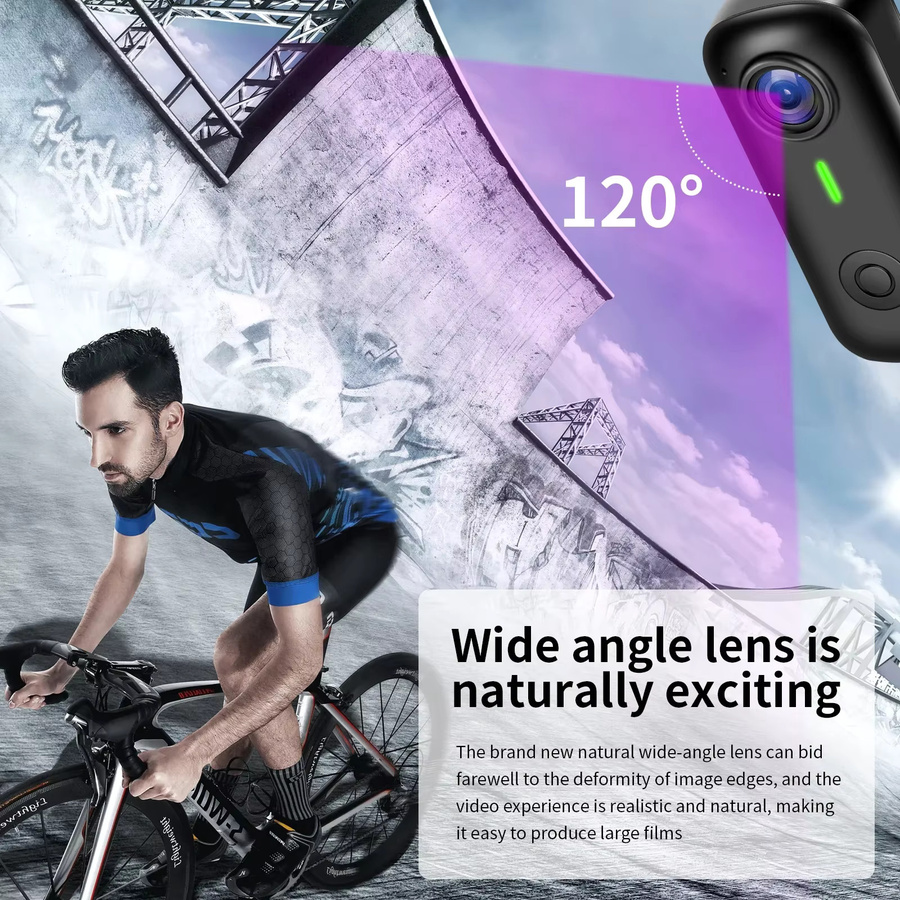Lenovo Mini Action Camera 1080P in Schwarz mit WLAN, 120° Weitwinkel und Anti-Shake für Vlog, Radfahren und Motorrad - Bild 5