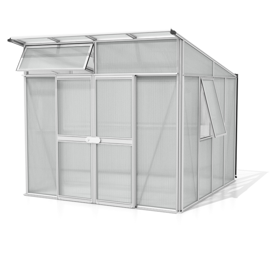 Vitavia Gewächshaus Aura 7800 mit Pultdach aus Aluminium in Silber und transparenten Polycarbonat-Hohlkammerplatten, 7,8 m² - Bild 2