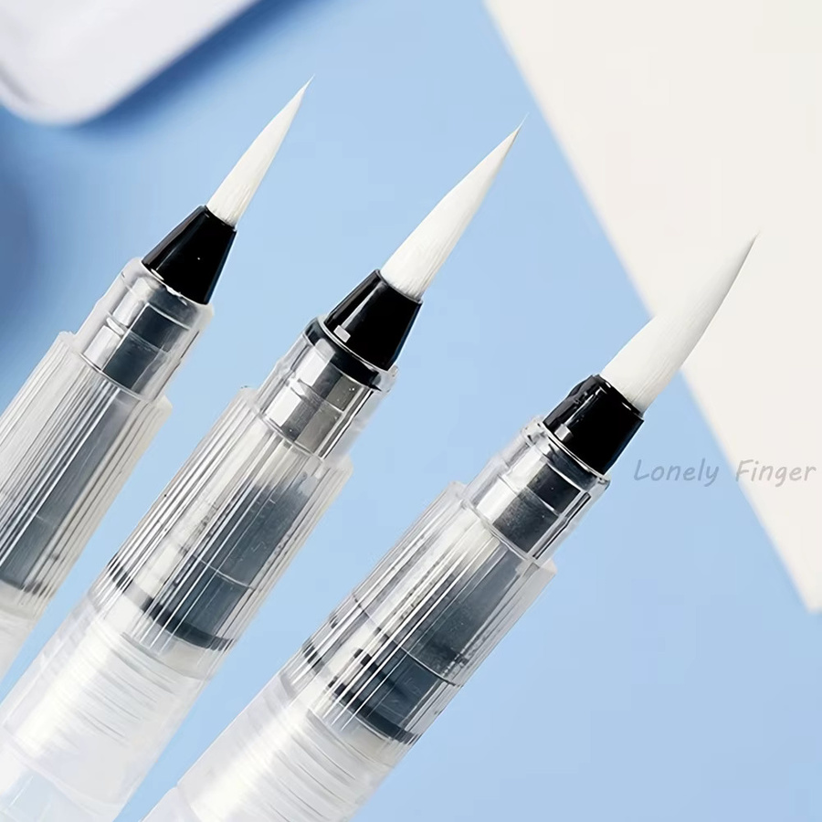 Wasser-Färbepinsel Set mit weichem Spitzenkopf für Aquarellmalerei und Zeichnen, transparent, 3 bis 36 Stück, Länge: 15,6 cm - Bild 4