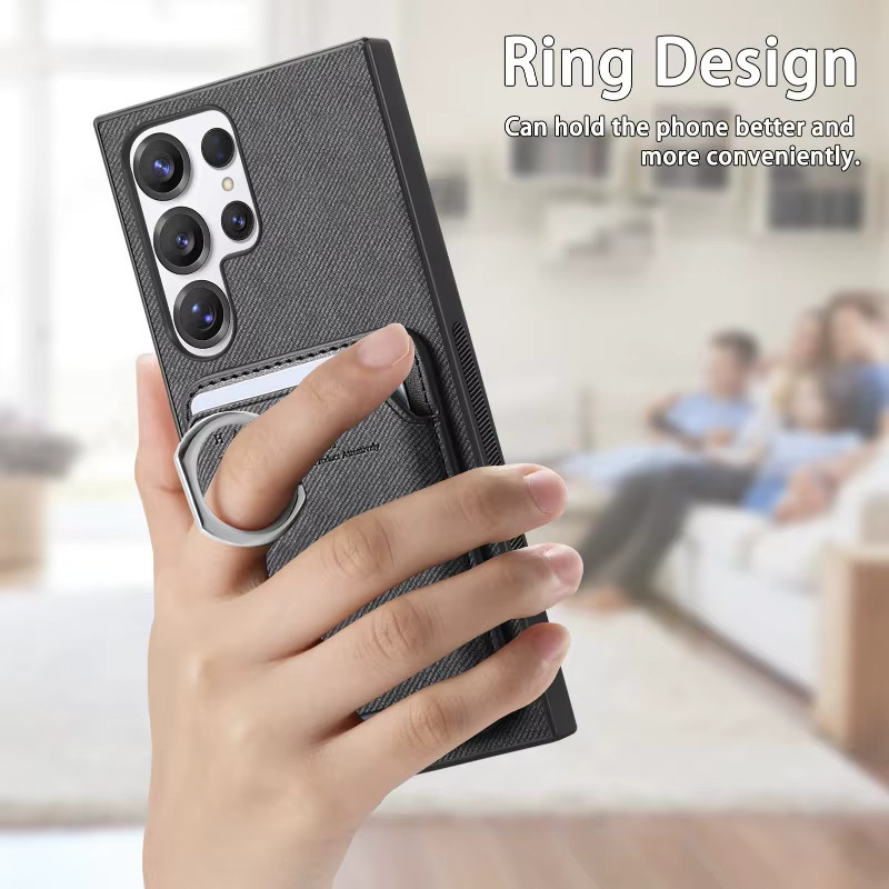 Rutschfeste MagSafe Hülle mit magnetischem Kartenhalter für Samsung Galaxy S27 S26 S25 S24 S23 S22 Ultra Plus FE Edge Wallet Cover in Schwarz oder Braun - Bild 3