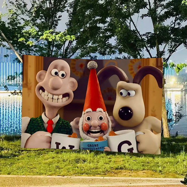 Personalisierbares Walle und Gromit Geburtstag Party Banner als dekoratives Poster für Kinderzimmer und Fotografie, Mehrfarbig - Bild 1