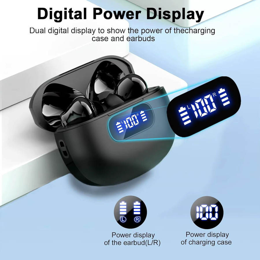 UYUXIO TWS Kabellose In-Ear Stereo-Kopfhörer mit Bluetooth 5.4 und LED-Energieanzeige für Sport und Gaming - Bild 3