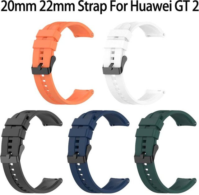 Uhrenarmband Silikon, Schwarz, 20mm 22mm, Huawei GT2, Polar Grit X/Vantage M - Bild 1
