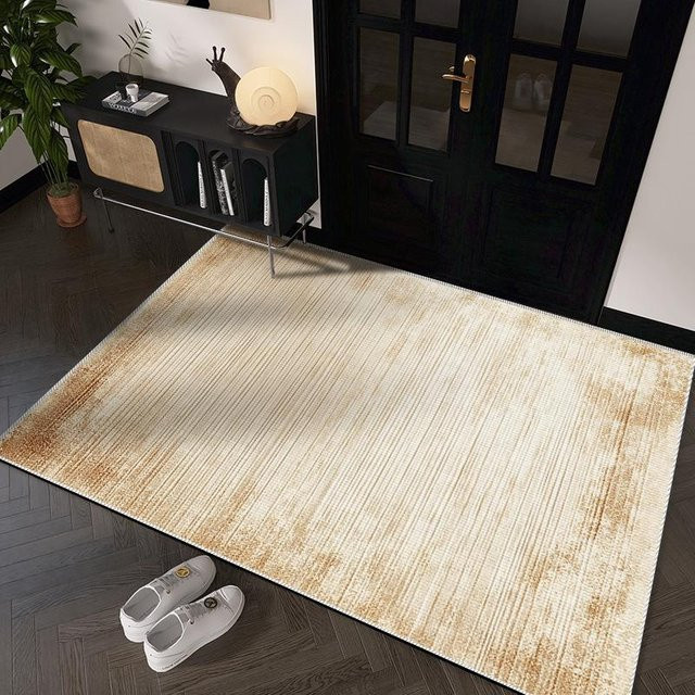 Moderner Luxus-Eingangsteppich in Beige mit Cashmere-Imitation, rutschfest und saugfähig, B/T: 60 x 40 cm - Bild 1