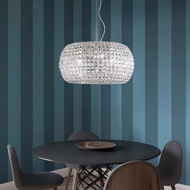 Marchetti Pulsar S40 Pendelleuchte aus Nickel poliert und Kristall in Silber und Transparent - Bild 1