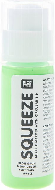 Rico Design Squeeze Acrylic Marker Acrylfarbe in Neongrün, 60 ml - Bild 1