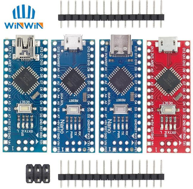 AITEWIN Arduino Nano 3.0 Atmega328 Controller kompatibles Development Board Modul in Blau - Bild 1
