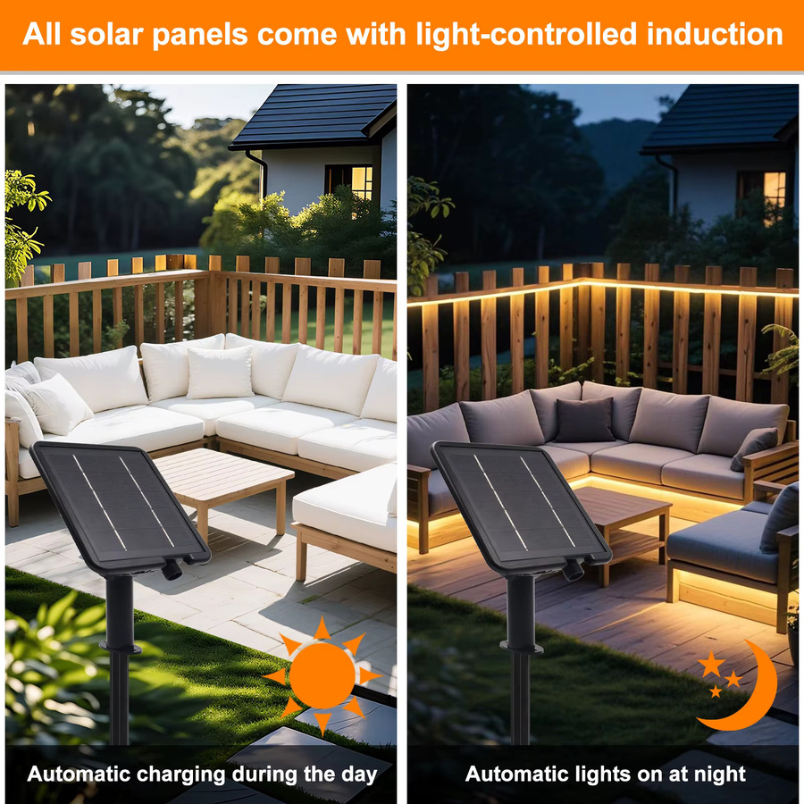 KISUFU Solar COB LED Streifen Licht Warmweiß Wasserdicht mit 480 LEDs/m für den Außenbereich DC 24V - Bild 2