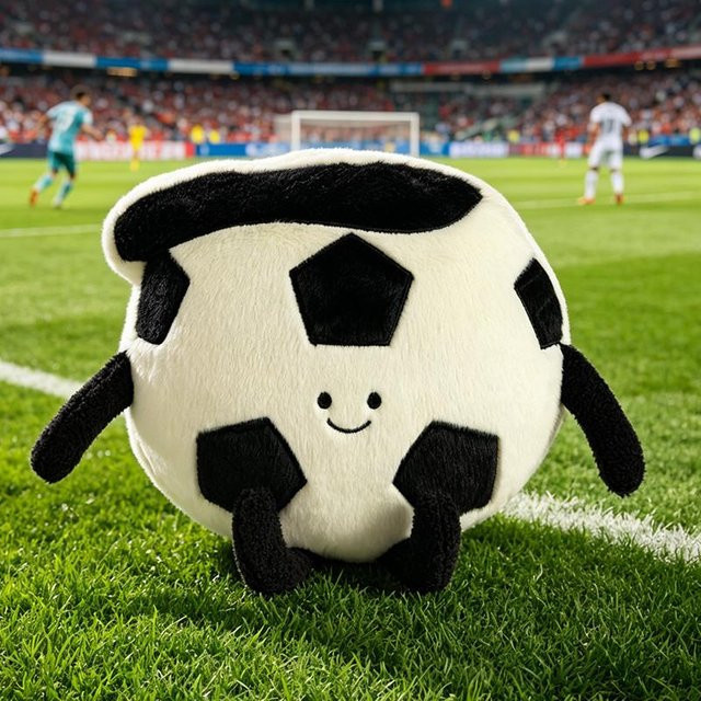Yiran Health & Beauty Bunter Fußball Kissen, Plüschtier, 45cm, ab 14 Jahre - Bild 1
