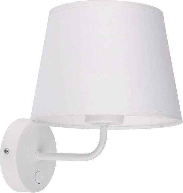 Licht-Erlebnisse Wandleuchte in Weiß aus Stoff und Metall mit E27 Fassung, Höhe: 24 cm - Bild 1