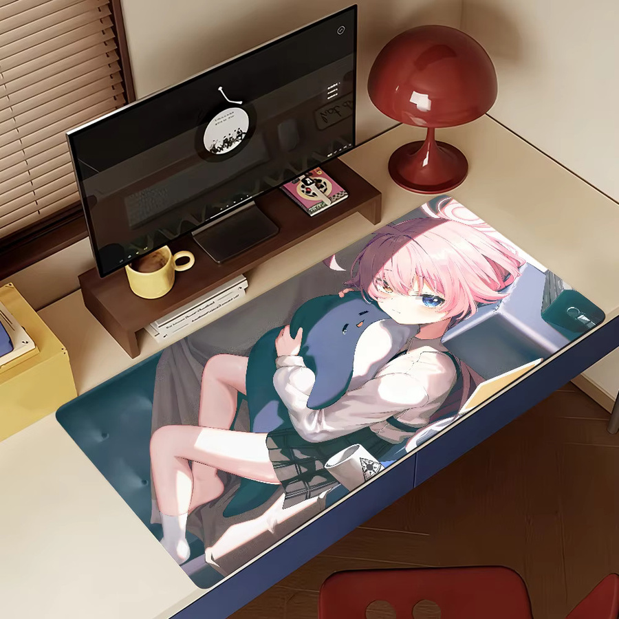 Takanashi Hoshino Blue Archive Mauspad Multicolor rutschfeste Schreibtischunterlage für Laptop und Büro - Bild 4