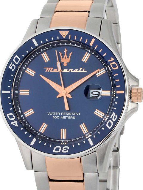 Maserati Sfida Herrenuhr, Quarz, Edelstahl, Blau, 44 mm, 10 ATM - Bild 1