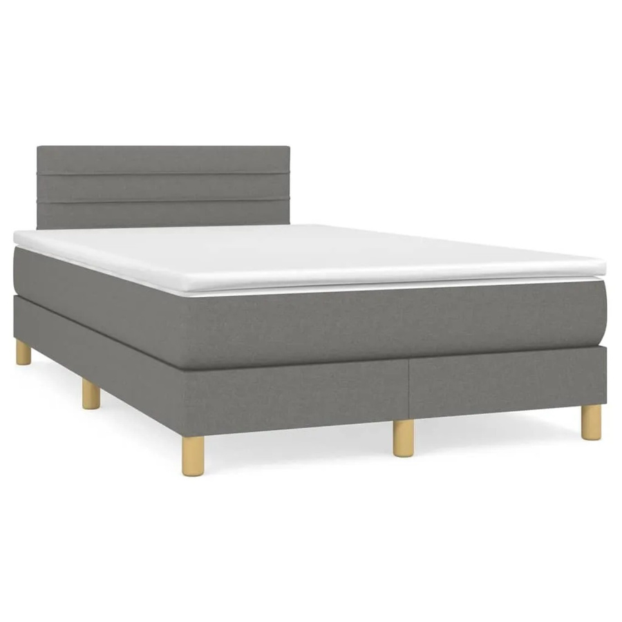 vidaXL Boxspringbett mit Matratze Hybrid-Design in Dunkelgrau, B/T: 120 x 200 cm - Bild 2