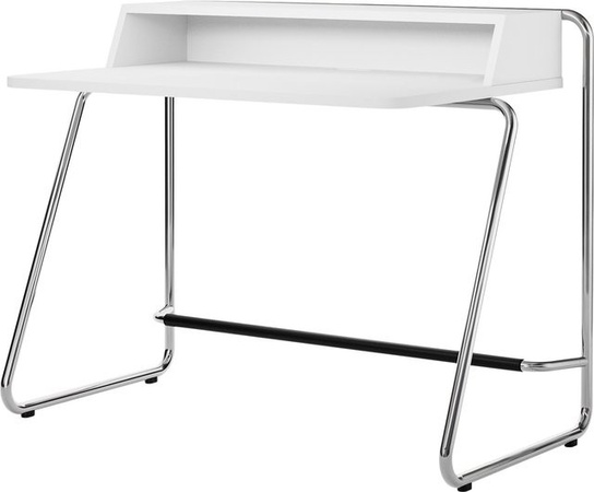 Thonet S 1200 Sekretär Schreibtisch in Walnuss und Weiß mit integriertem Schrank