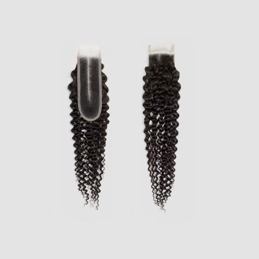 GloTress Jerry Curly Remy-Haar, 2x6 Spitzenverschluss, brasilianisch, natürlich - Bild 2