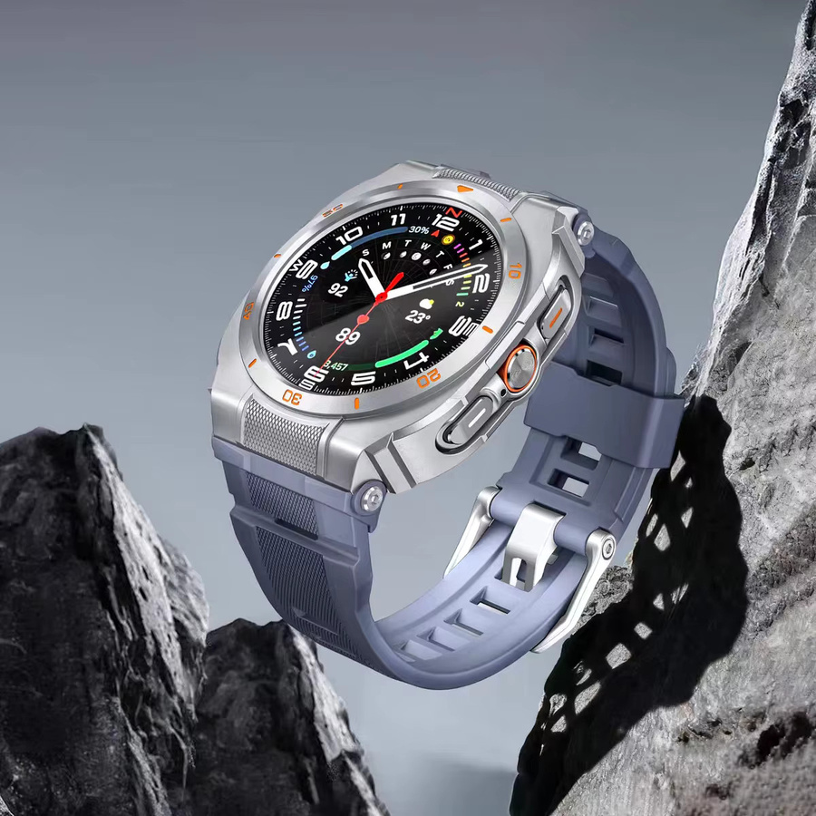 CAOWTAN Mod-Kit mit Metallgehäuse und Silikon-Sportarmband für Samsung Galaxy Watch Ultra 2025 47mm in Schwarz oder Grün - Bild 3