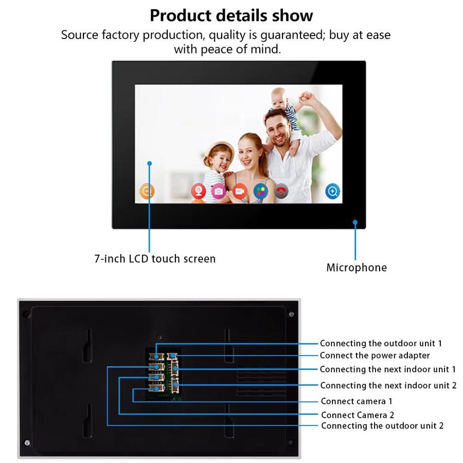 LUCKING DOOR Türsprechanlage-System mit Tuya App-Kompatibilität, RFID-Türklingel, Kamera, Monitor, Gegensprechfunktion und HD-Nachtsicht - Bild 2