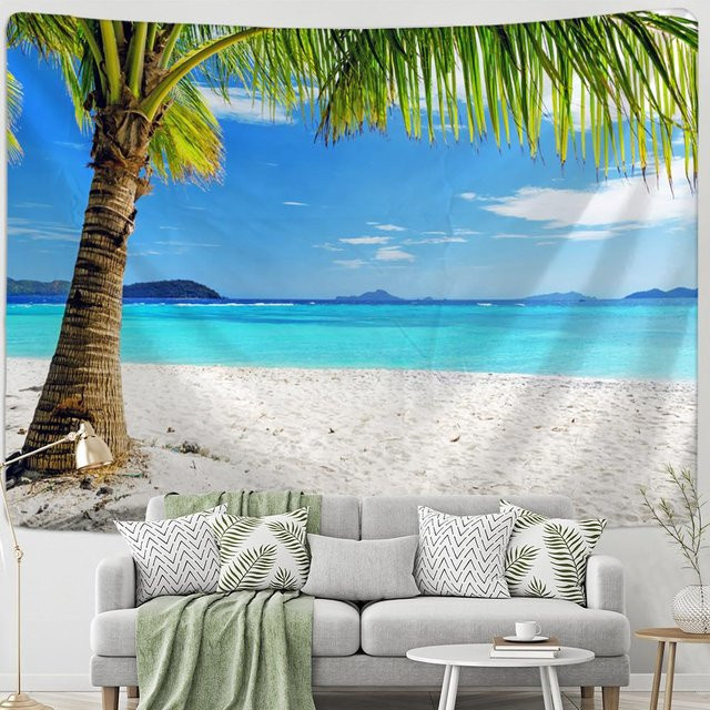 Binchi Outdoor Equipment Wandteppich Fenster-Waldblick im Boho-Stil, mehrfarbiger Wandbehang aus Polyester, B/H: 230 x 180 cm - Bild 1