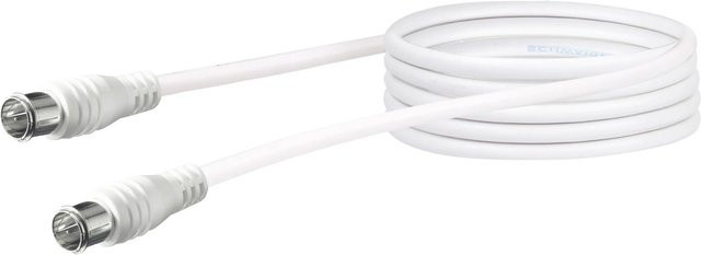 Schwaiger SAT Anschlusskabel KVCQ30 mit F-Quick Steckern, 75 dB, 3 m, weiß - Bild 1