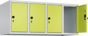 C+P Aufsatzschrank 7035/0024 mit 4 Abteilen und Sicherheits-Drehriegel, Breite: 50 cm, Höhe: 120 cm, Tiefe: 50 cm, Lichtgrau/Clowngrün - Bild 1
