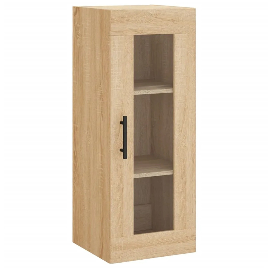 vidaXL Wandschrank Sonoma-Eiche mit Glastüren, B/T/H: 34,5 x 34 x 90 cm - Bild 2