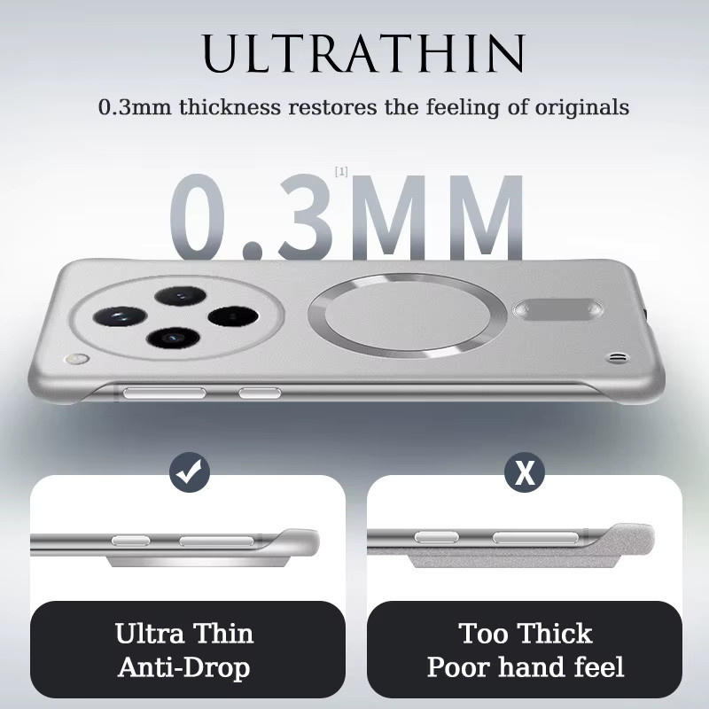 Rahmenlose magnetische MagSafe Handyhülle für Oppo Find X3 X5 X6 X7 X8 X9 Ultra X9S X8S Plus Reno 6 8 13 14 15 Pro in Blau - Bild 4