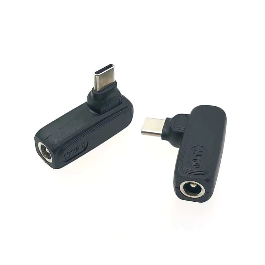 JCD DC Power Buchse auf USB-C Typ-C Stecker Adapter für 100W Schnellladung, Schwarz - Bild 2