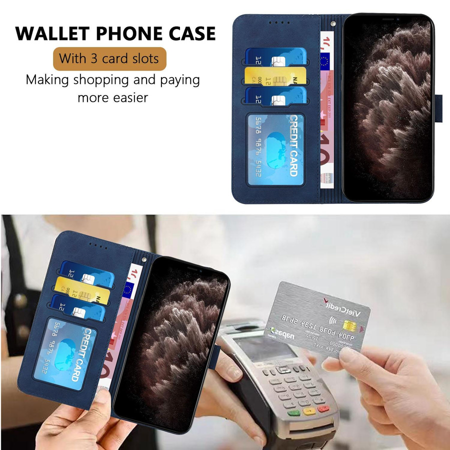 Xiaomi Poco X8 Pro X8 Pro Max Leder Flip Hülle Magnetische Brieftaschenhülle in Blau - Bild 3