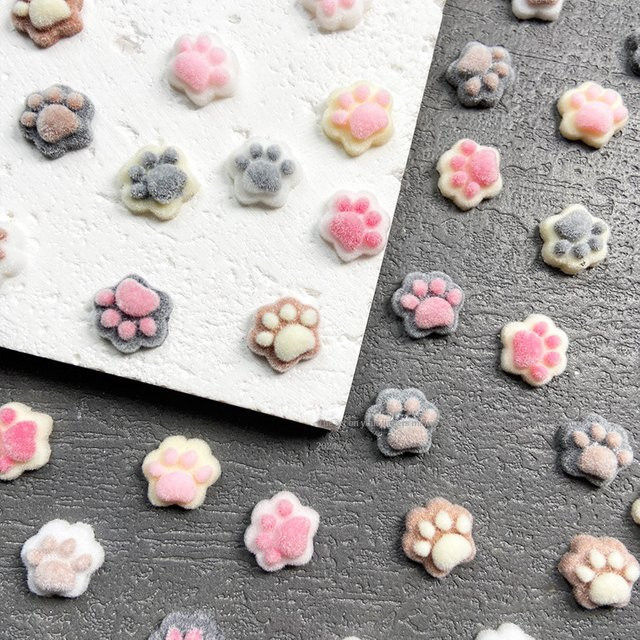 Rhstoe Nagelcharms Bunte Bärenpfoten, 20 Stück, Harz-Nagelkunst-Zubehör - Bild 1