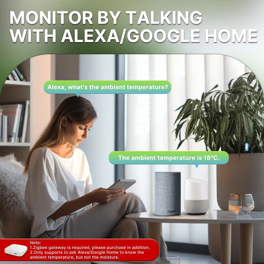 MOES Smart Bodenfeuchtigkeitssensor ZigBee zur Überwachung von Bodentemperatur und Luftfeuchtigkeit für deine Pflanzen und Gartenautomation - Bild 4