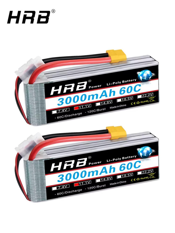 HRB 3S LiPo Batterie 11,1 V 3000mAh 60C mit XT60 Anschluss für RC FPV Flugzeuge, Drohnen, Racing-Boote und Autos - Bild 5