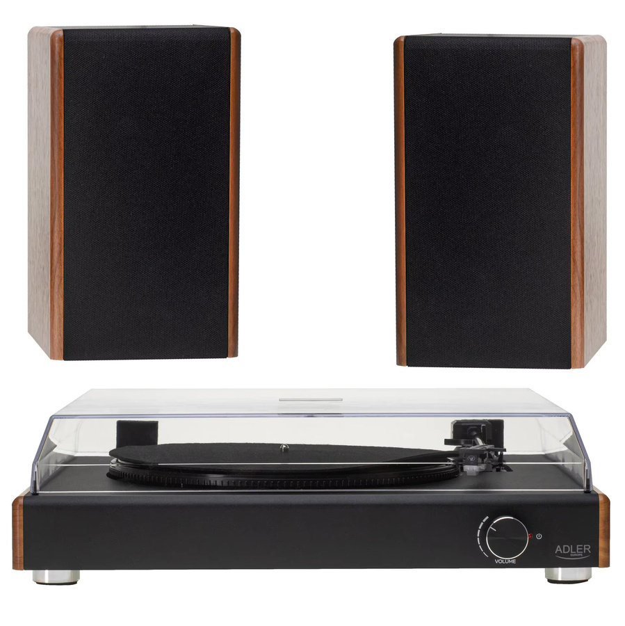 Adler Bluetooth und USB Plattenspieler mit Keramik-Inlay in Schwarz für 7, 10 und 12 Zoll Schallplatten mit RCA-Audioausgang - Bild 4