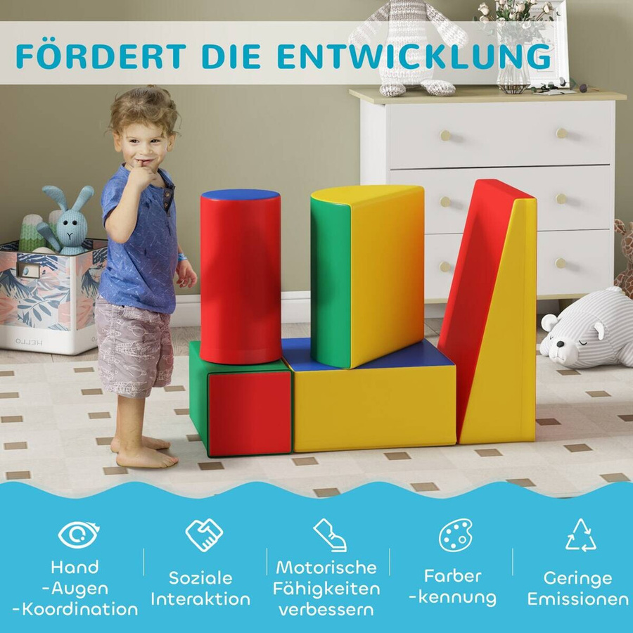 HOMCOM Softbausteine, Schaumstoff, 5-teiliges Set, ab 1 Jahr - Bild 2