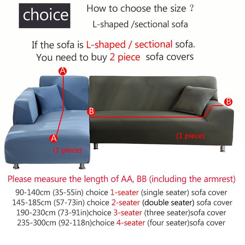 WTEMPO 2er-Set elastische Sofabezüge für L-förmige Sofas, Stretch-Couchbezüge in Blau, Breite: 235-300 cm - Bild 3