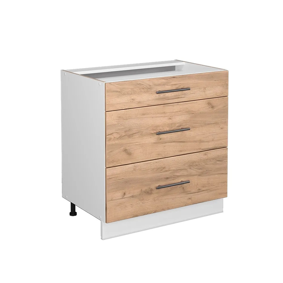 Vicco Küchenunterschrank Fame-Line Weiß Hochglanz mit Schubladen Breite: 80 cm, Tiefe: 51,6 cm, Höhe: 82 cm - Bild 2