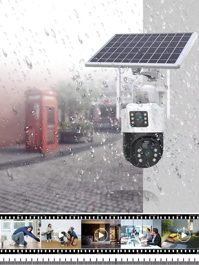 NINIVISION 4K 8MP Solar-WLAN-IP-Kamera mit Dual-Objektiv, Outdoor HD PTZ-Sicherheitskamera, 10800 mAh Akku, Weiß - Bild 6