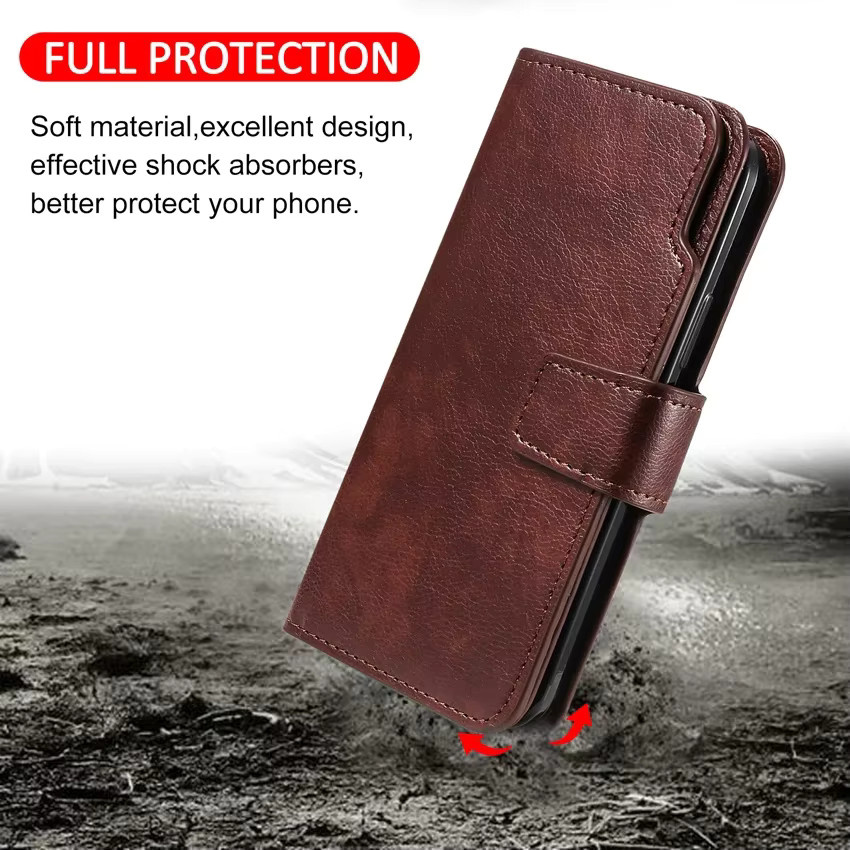 Leder-Geldbörse-Handyhülle für Samsung Galaxy A31 A21S A51 A71 A50 A70 A20 A40 A20E A7 A8 A6 J4 J6 J8 in Braun - Bild 4