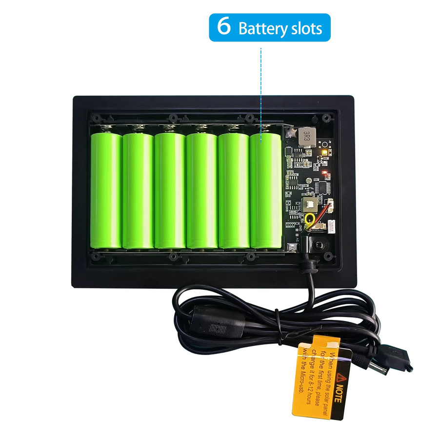 iXSolarleap Solarpanel IP66 wasserdicht 12 V in Schwarz zur Stromversorgung von Gartenbeleuchtung oder Flutlicht mit 18650-Batterie-Installation - Bild 5