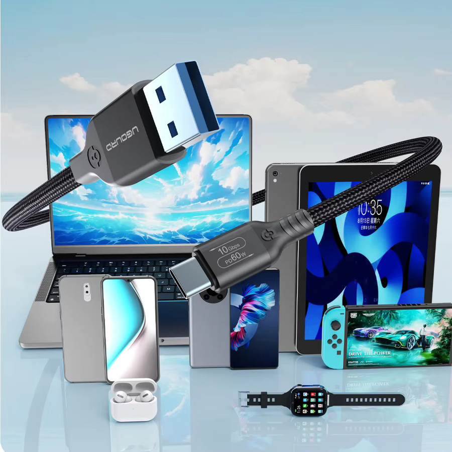 UGOURD USB-A auf USB-C Kabel, Schwarz, 10 Gbit/s Datenübertragung und 60 W Schnellladung (USB 3.2 / USB 3.1 Gen2) - Bild 5