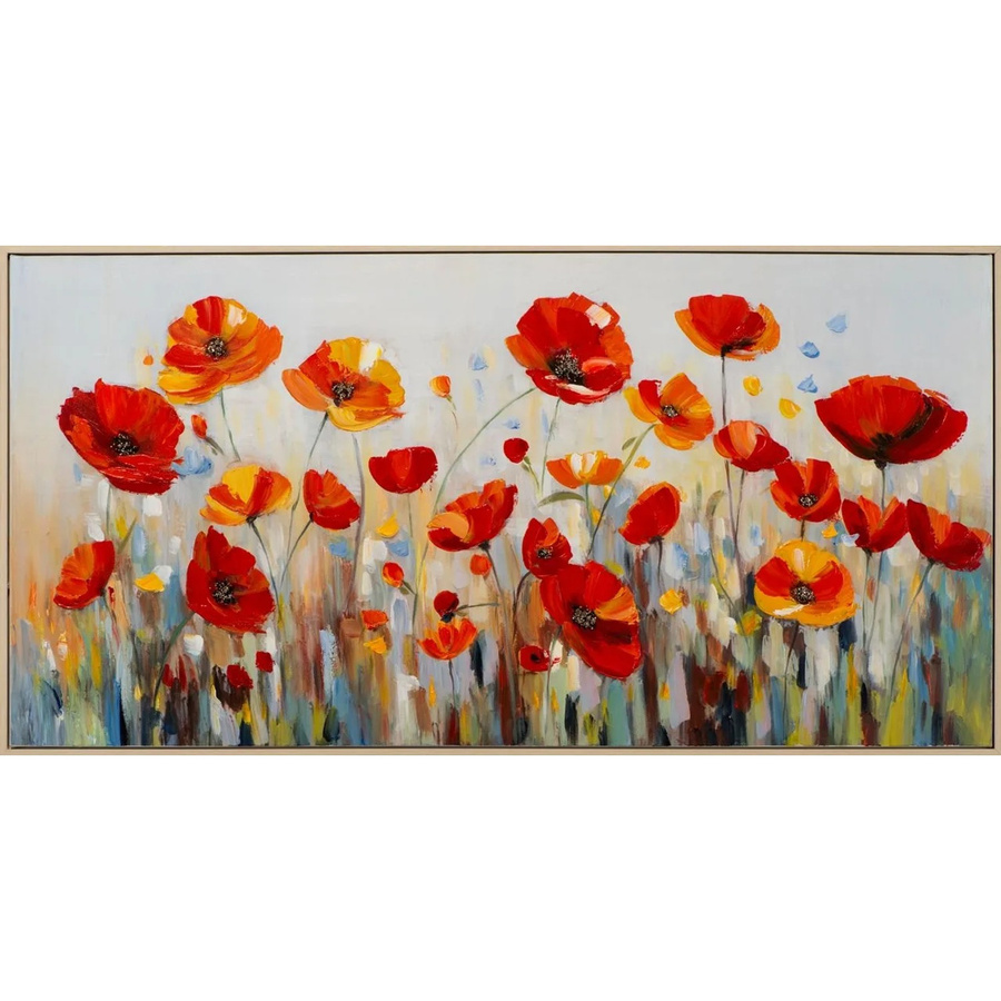 Art Universe Leinwandbild Poppy Field mit floralem Motiv in Rot und Grau, B: 60 cm, H: 120 cm - Bild 2