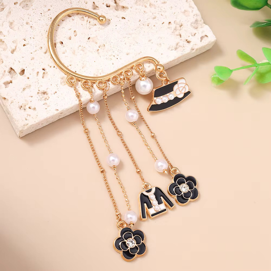 Tenande Ohrringe, Perlen, Blume, Quaste, Damen, Nicht-Piercing - Bild 4