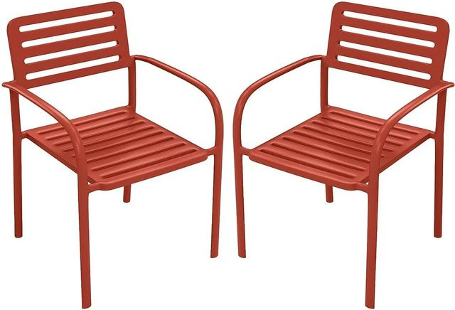 Vente-unique Gartenstuhl Nily aus Metall in Terracotta, stapelbar - Bild 1
