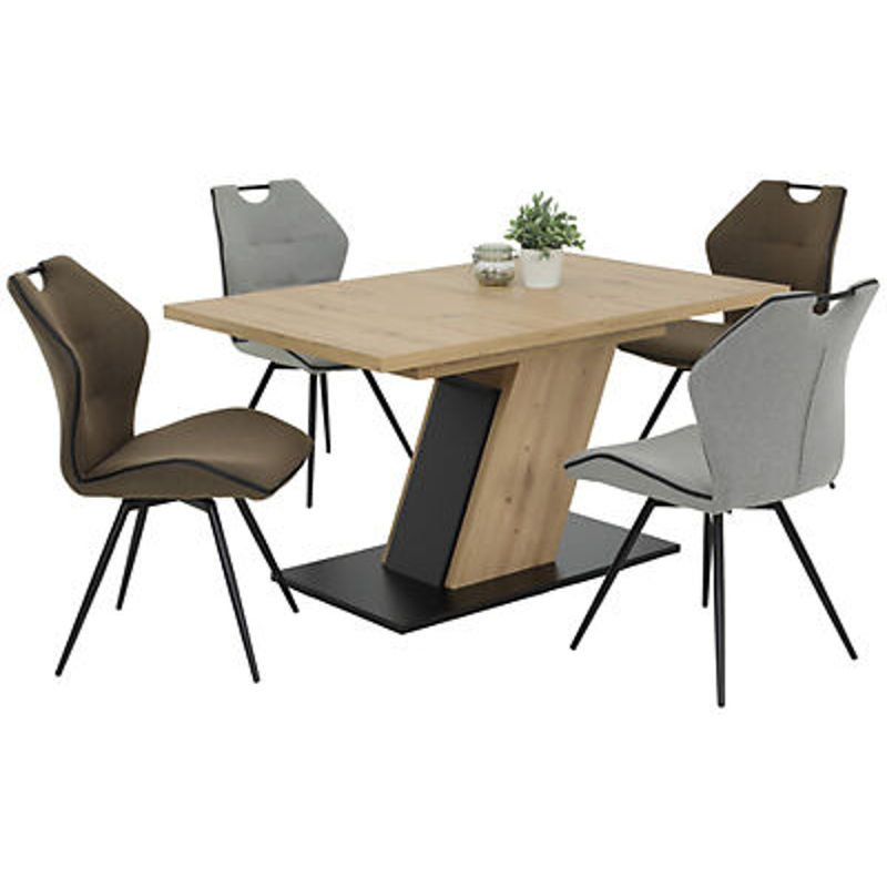 Esstisch Hela in Eiche Artisan Nachbildung, braun, ausziehbar, B/T/H: 140 x 90 x 76 cm - Bild 2