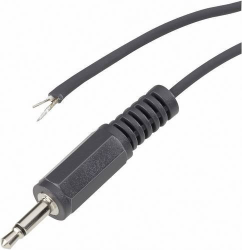 VOLTCRAFT XL-AC35DG Klinken-Steckverbinder 3,5mm Klinkenstecker Schwarz mit offenen Kabelenden Mono Polzahl: 2 - Bild 1