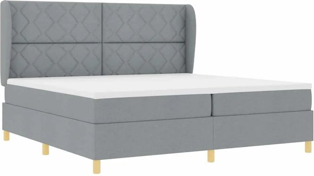 vidaXL Boxspringbett mit Matratze in Hellgrau, B/T/H: 90 x 190 x 34 cm - Bild 1